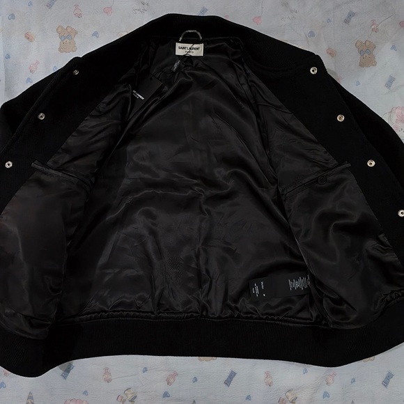 Saint Laurent Black Baseball Jacket - Picture 9 of 12